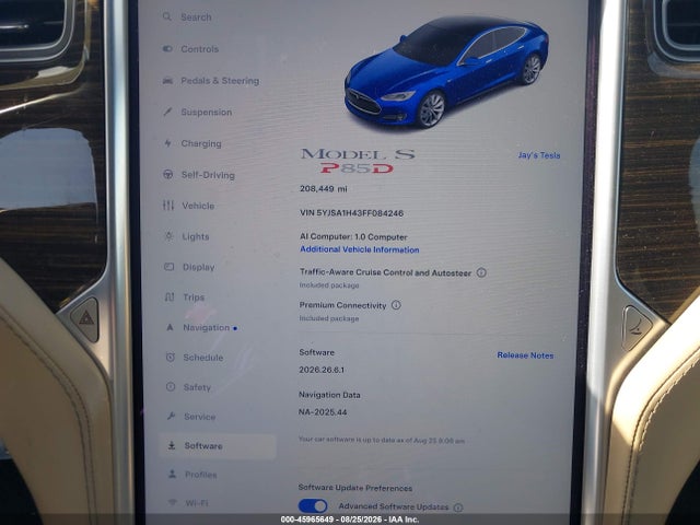 Tesla Model S 85d/p85d 2015 5YJSA1H43FF084246 Image 7