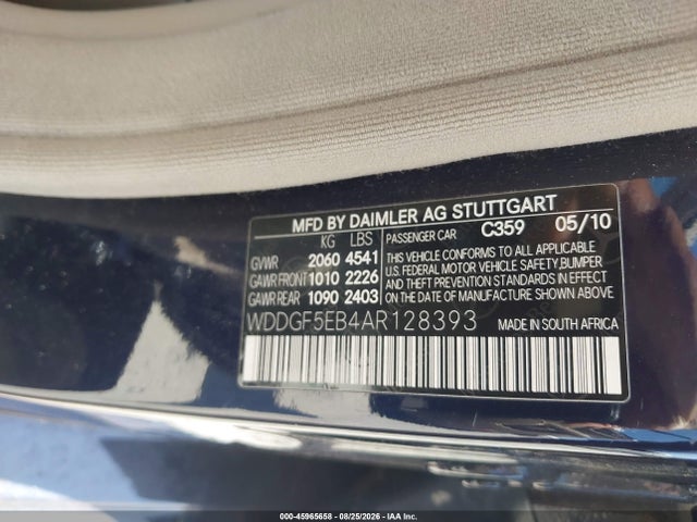 Продаж на аукціоні авто 2010 Mercedes-benz C 300 Luxury/sport, vin: WDDGF5EB4AR128393, номер лоту: 45965658