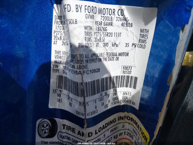 Продаж на аукціоні авто 2010 Ford F-150 Fx4/harley-davidson/king Ranch/lariat/platinum/xl/xlt, vin: 1FTFW1EV8AFC10928, номер лоту: 45965710