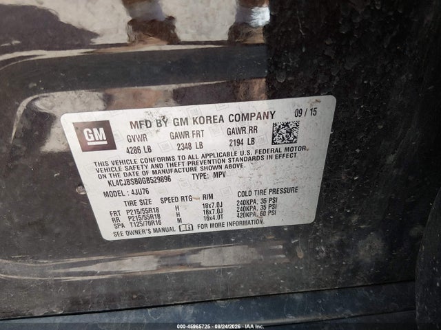 Buick Encore Convenience 2016 KL4CJBSB0GB529896 Image 9
