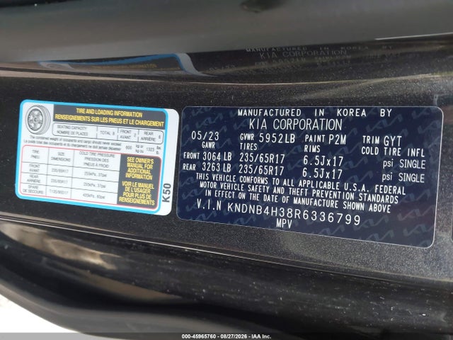 Продаж на аукціоні авто 2024 Kia Carnival Mpv Lx Seat Package, vin: KNDNB4H38R6336799, номер лоту: 45965760