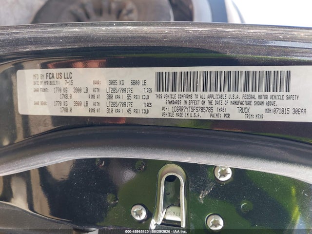 RAM 1500 Rebel 2015 1C6RR7YT5FS785785 Image 9