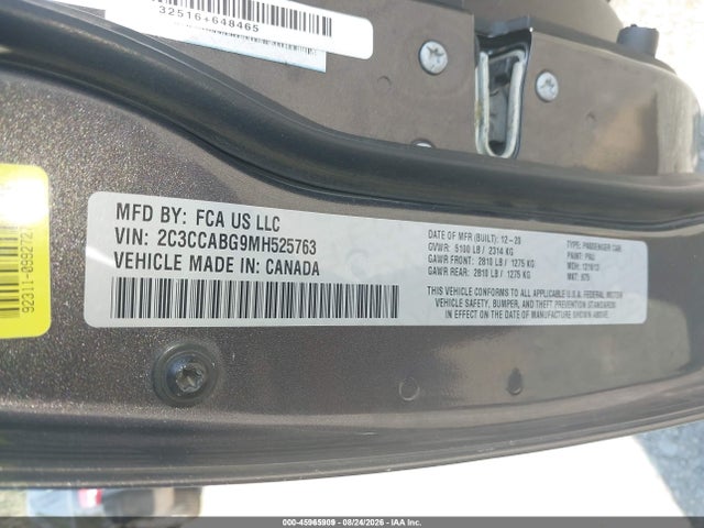 Aukcja sprzedaży 2021 Chrysler 300, vin: 2C3CCABG9MH525763, numer aukcji: 45965909