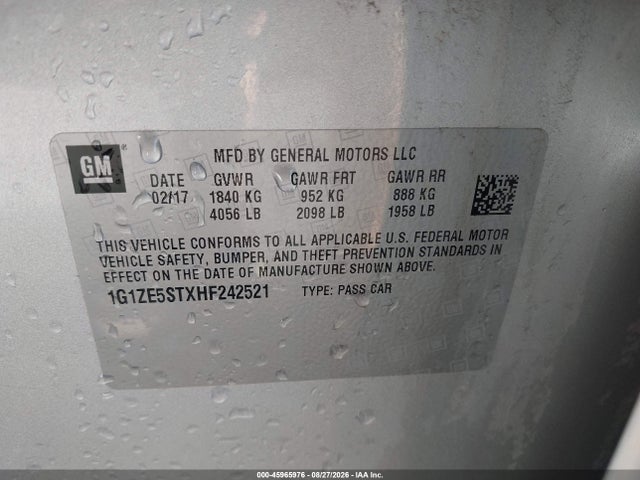 Chevrolet MALIBU 1LT 2017 1G1ZE5STXHF242521 Image 9