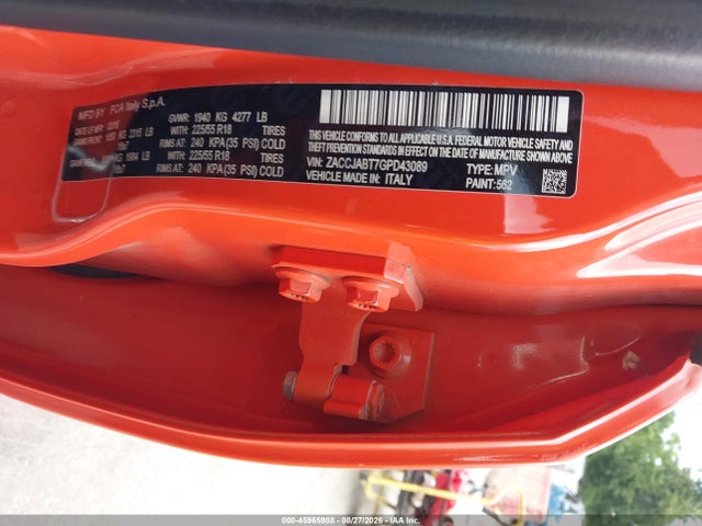 Продаж на аукціоні авто 2016 Jeep Renegade Latitude, vin: ZACCJABT7GPD43089, номер лоту: 45965988