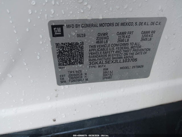 Продаж на аукціоні авто 2020 Gmc Terrain Fwd Denali, vin: 3GKALSEX2LL103705, номер лоту: 45966079