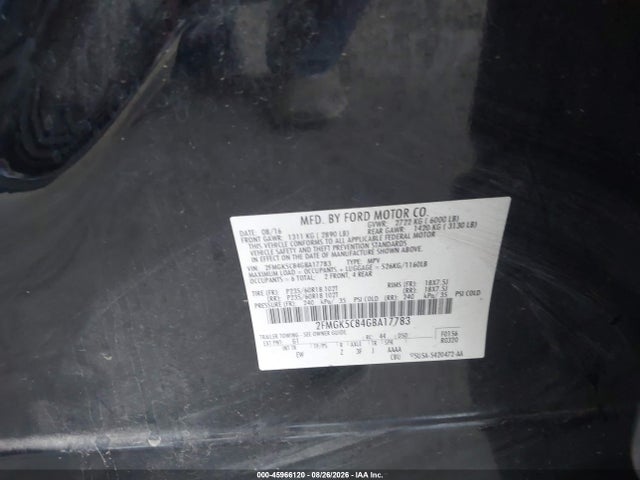 Продаж на аукціоні авто 2016 Ford Flex Sel, vin: 2FMGK5C84GBA17783, номер лоту: 45966120
