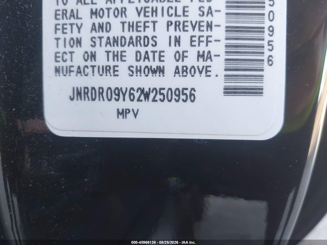 Продажа на аукционе авто 2002 Infiniti Qx4 Luxury, vin: JNRDR09Y62W250956, номер лота: 45966138
