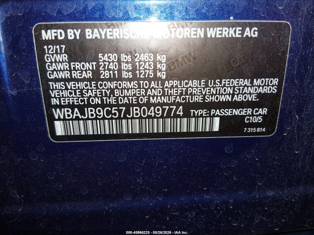 Продажа на аукционе авто 2018 Bmw M550i Xdrive, vin: WBAJB9C57JB049774, номер лота: 45966225