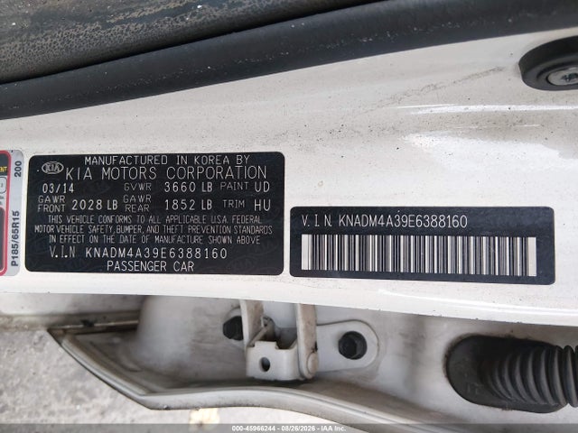 KNADM4A39E6388160 KIA RIO LX