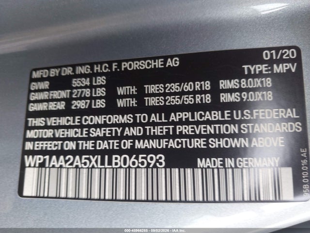 Porsche Macan 2020 WP1AA2A5XLLB06593 Image 9