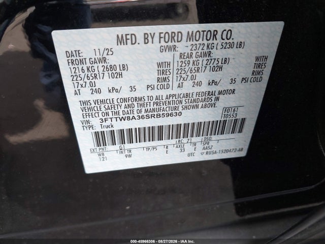 3FTTW8A36SRB59630 Ford Maverick Xl