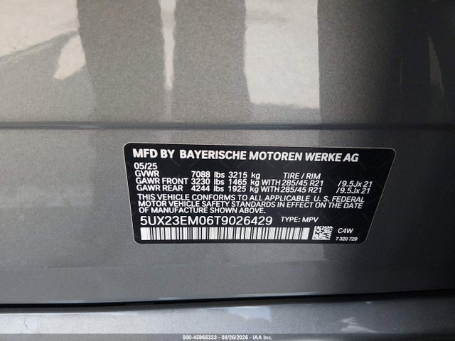 BMW X7 Xdrive40i 2026 5UX23EM06T9026429 Image 9