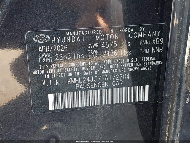 KMHL24JJ7TA172204 Hyundai Sonata Hybrid Blue