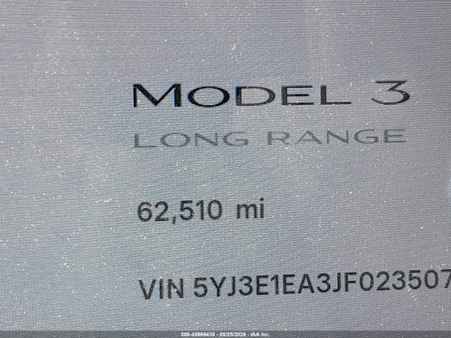 Продажа на аукционе авто 2018 Tesla Model 3 Long Range/mid Range, vin: 5YJ3E1EA3JF023507, номер лота: 45966438