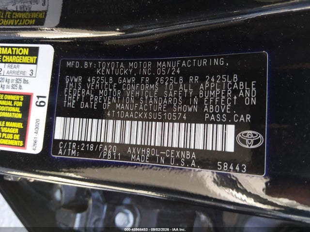 Toyota CAMRY LE 2025 4T1DAACKXSU510574 Image 9