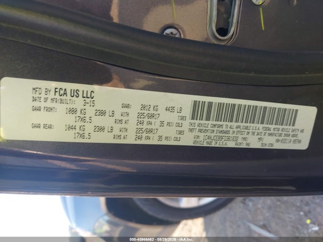 Продаж на аукціоні авто 2015 Jeep Compass Latitude, vin: 1C4NJCEB9FD361632, номер лоту: 45966462
