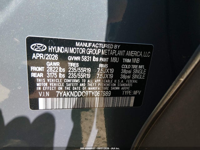 Продаж на аукціоні авто 2026 Hyundai Ioniq 5 Sel, vin: 7YAKNDDC9TY067989, номер лоту: 45966537