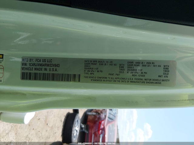 2024 Jeep Wrangler 4xe Sport S 4xe მანქანა იყიდება აუქციონზე, vin: 1C4RJXN64RW224943, აუქციონის ნომერი: 45966551