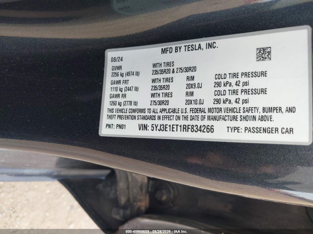 5YJ3E1ET1RF834266 Tesla Model 3 Performance All-wheel Drive