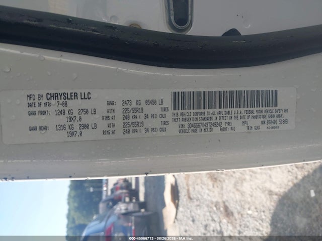 Продаж на аукціоні авто 2009 Dodge Journey R/t, vin: 3D4GG67V49T249242, номер лоту: 45966713