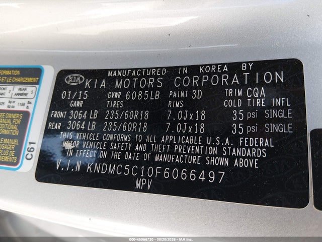 KIA Sedona Sx 2015 KNDMC5C10F6066497 Image 9