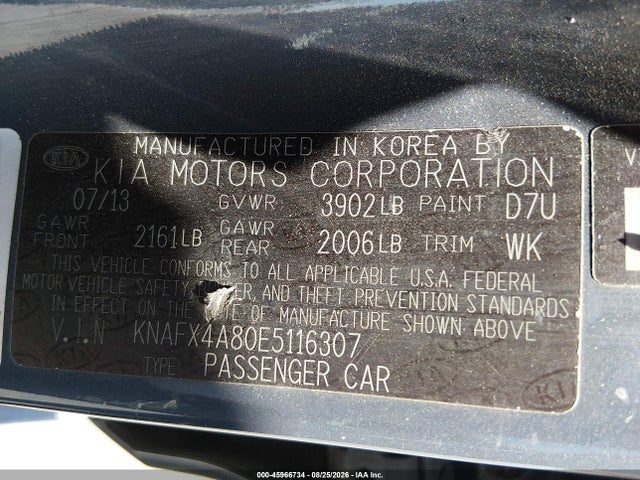 KIA FORTE EX 2014 KNAFX4A80E5116307 Image 9