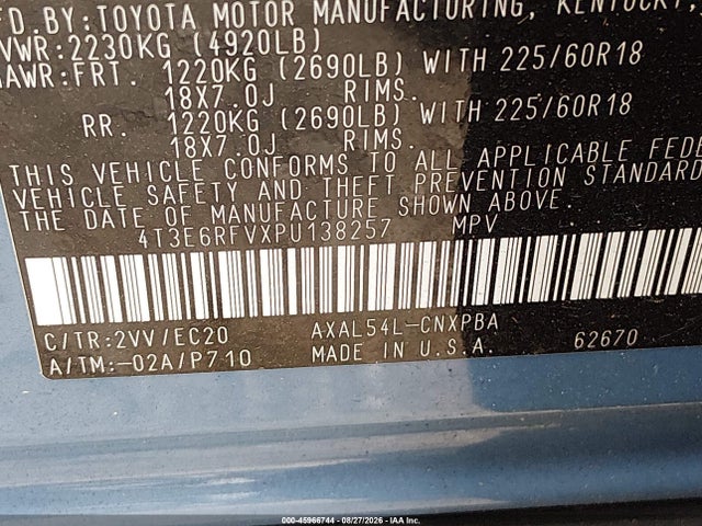 Продажа на аукционе авто 2023 Toyota Rav4 Hybrid Xse, vin: 4T3E6RFVXPU138257, номер лота: 45966744