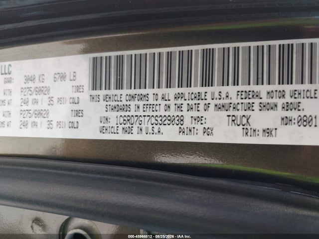 Продажа на аукционе авто 2012 Ram 1500 Big Horn, vin: 1C6RD7GT7CS329038, номер лота: 45966812
