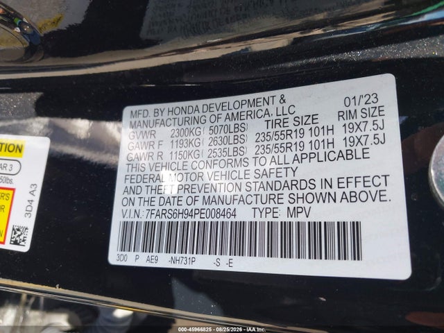 Aukcja sprzedaży 2023 Honda Cr-v Hybrid Sport Touring, vin: 7FARS6H94PE008464, numer aukcji: 45966825