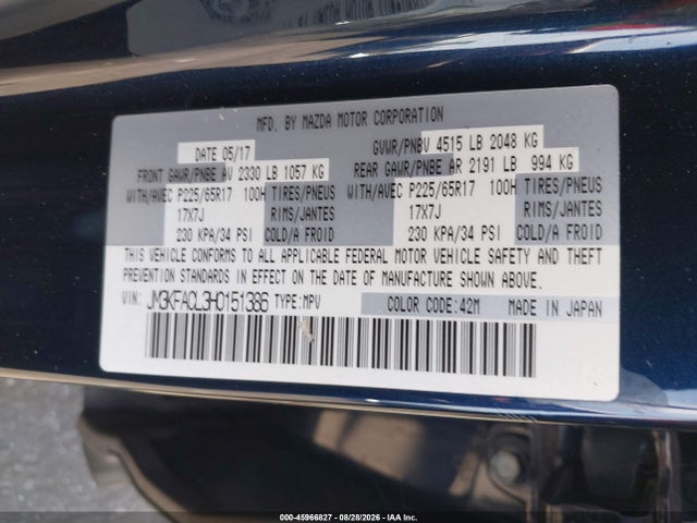 Mazda Cx-5 Touring 2017 JM3KFACL3H0151386 Image 9
