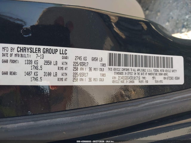 Продаж на аукціоні авто 2014 Dodge Grand Caravan Se, vin: 2C4RDGBG4ER101716, номер лоту: 45966885