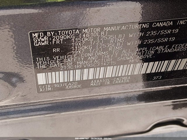 Toyota Rav4 Xle Premium 2025 2T3C1RFV9SC314215 Image 9