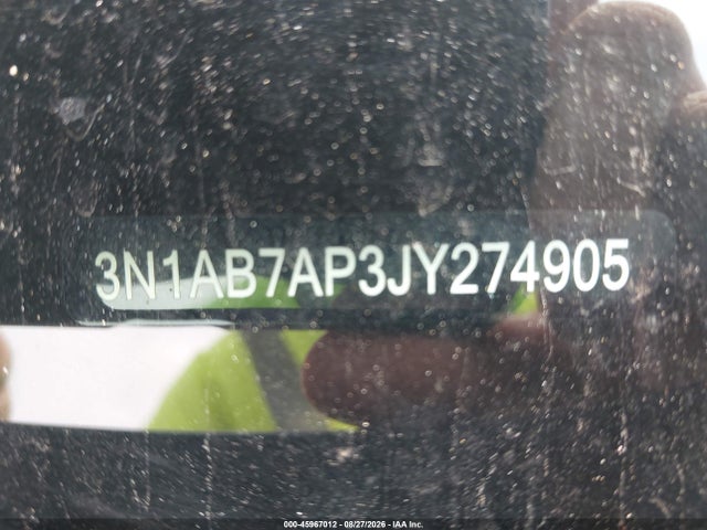 Продаж на аукціоні авто 2018 Nissan Sentra Sv, vin: 3N1AB7AP3JY274905, номер лоту: 45967012