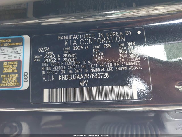 2024 Kia Seltos S მანქანა იყიდება აუქციონზე, vin: KNDEU2AA7R7630728, აუქციონის ნომერი: 45967107