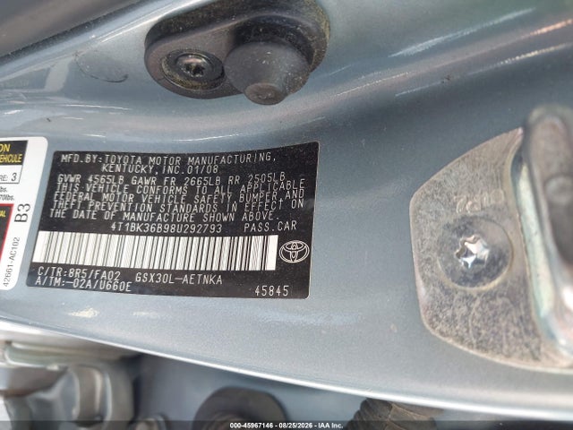 Продаж на аукціоні авто 2008 Toyota Avalon Xl/xls/touring/limited, vin: 4T1BK36B98U292793, номер лоту: 45967146