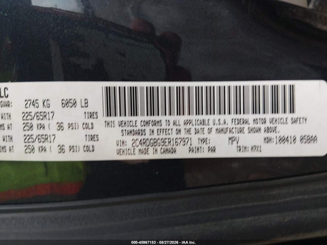 Продаж на аукціоні авто 2014 Dodge Grand Caravan Se, vin: 2C4RDGBG9ER167971, номер лоту: 45967153