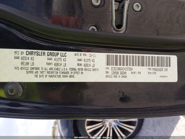 Aukcja sprzedaży 2012 Chrysler 300 S V6, vin: 2C3CCABG4CH157264, numer aukcji: 45967177