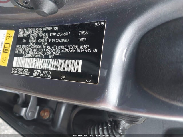 Продажа на аукционе авто 2015 Lexus Nx 200t, vin: JTJBARBZ2F2011114, номер лота: 45967209