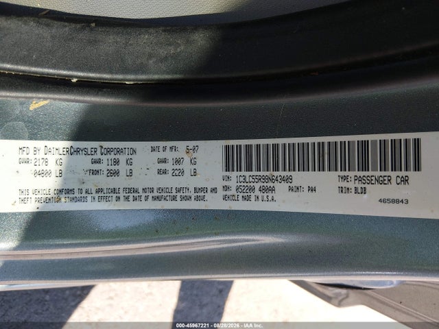 Aukcja sprzedaży 2008 Chrysler Sebring Touring, vin: 1C3LC55R98N643409, numer aukcji: 45967221