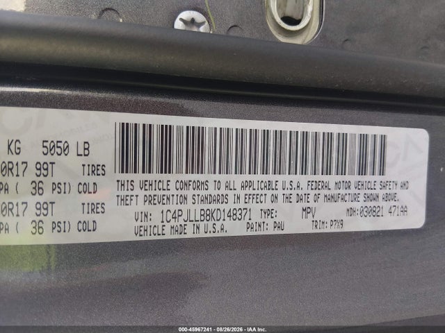 Продажа на аукционе авто 2019 Jeep Cherokee Latitude Plus Fwd, vin: 1C4PJLLB8KD148371, номер лота: 45967241