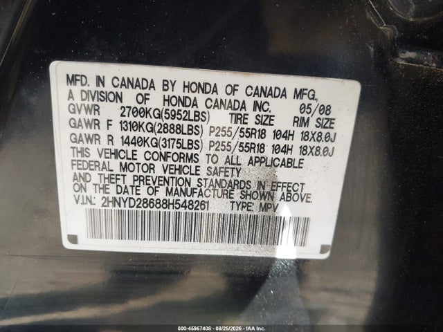 Продажа на аукционе авто 2008 Acura Mdx Technology Package, vin: 2HNYD28688H548261, номер лота: 45967408