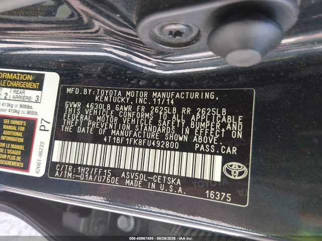 4T1BF1FK8FU492800 Toyota CAMRY SE