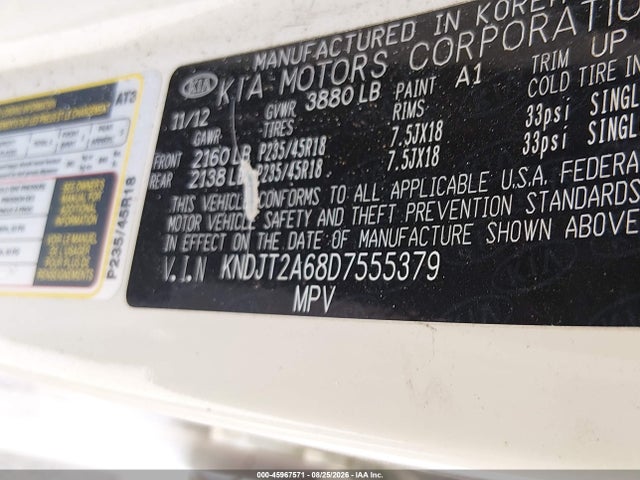 Aukcja sprzedaży 2013 Kia Soul !, vin: KNDJT2A68D7555379, numer aukcji: 45967571
