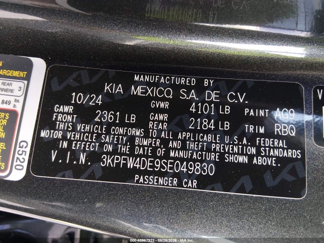 Продажа на аукционе авто 2025 Kia K4 Gt-line, vin: 3KPFW4DE9SE049830, номер лота: 45967922