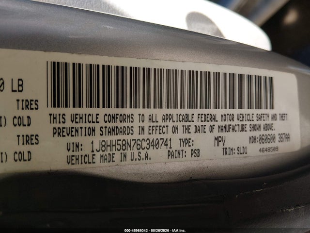 Продаж на аукціоні авто 2006 Jeep Commander Limited, vin: 1J8HH58N76C340741, номер лоту: 45968042