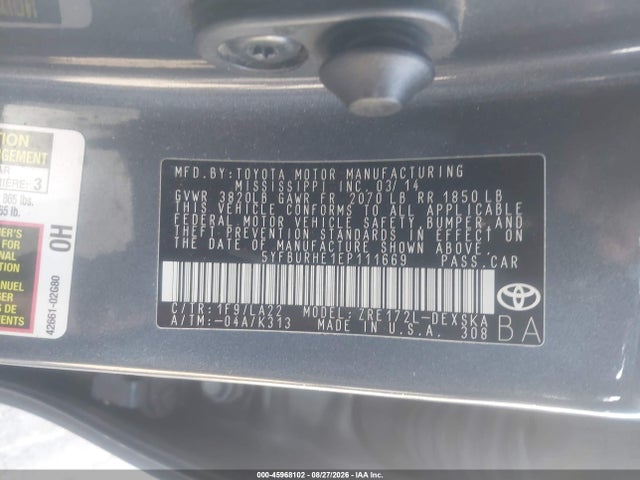 Toyota Corolla S Premium 2014 5YFBURHE1EP111669 Image 9