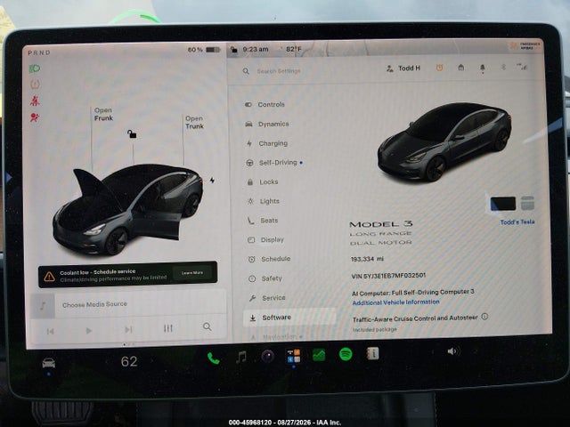 45968120 :رقم المزاد ، 5YJ3E1EB7MF032501 vin ، 2021 Tesla Model 3 Long Range Dual Motor All-wheel Drive مزاد بيع