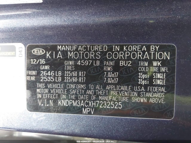 KIA Sportage Lx 2017 KNDPM3ACXH7232525 Image 9