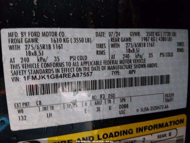 Ford Expedition Xl Max 2024 1FMJK1G84REA87557 Image 9